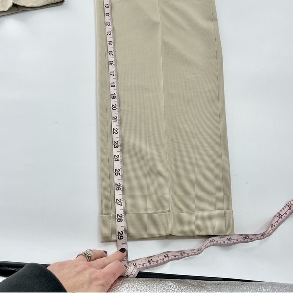 Brooks Brothers St Andrew Links Pants Beige Tan Houndstooth Plaid Golf Slacks - Picture 13 of 13